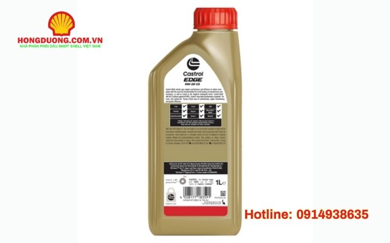 Dầu Castrol Edge Professional E C5 0W-20, Loại: 12 x 1L, 208L