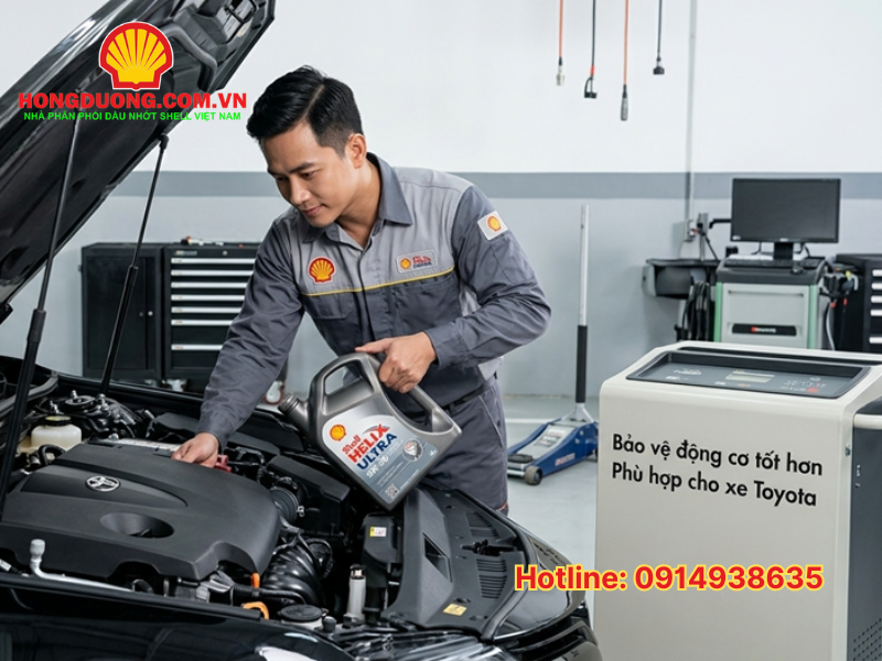 dầu nhớt shell helix cho xe toyota 