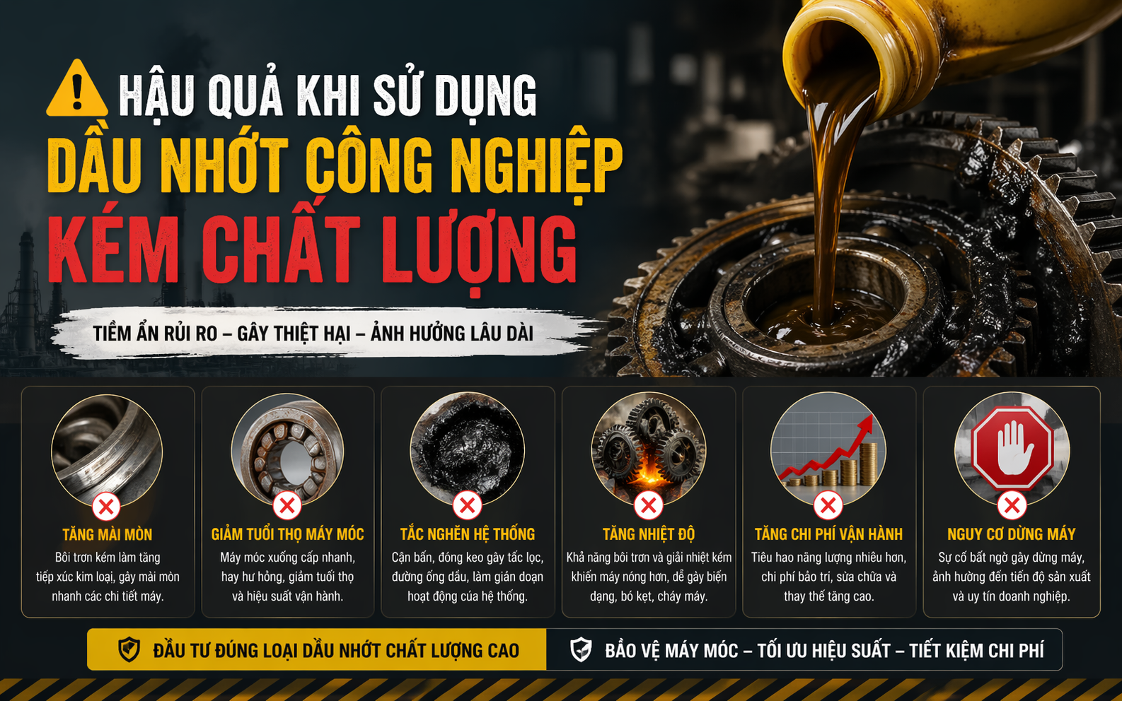 cách nhận biết dầu nhớt công nghiệp kém chất lượng