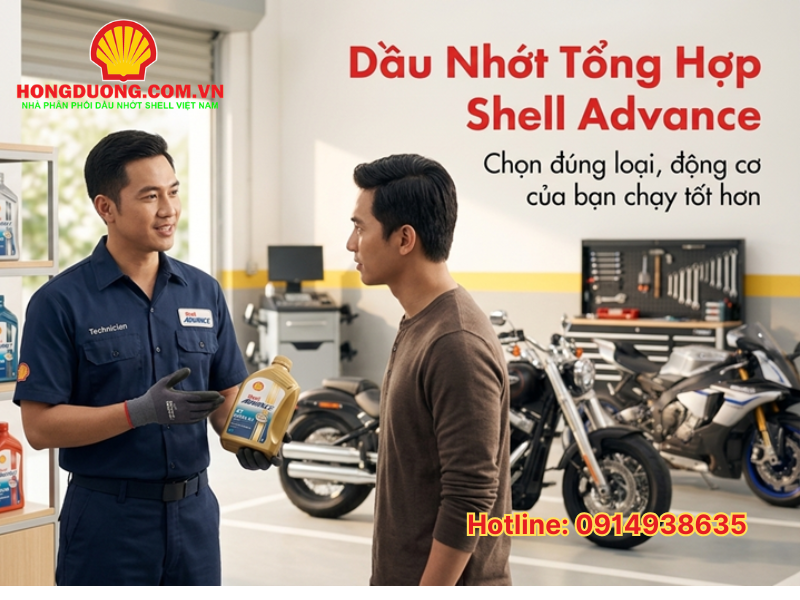 dầu nhớt shell advance tổng hợp