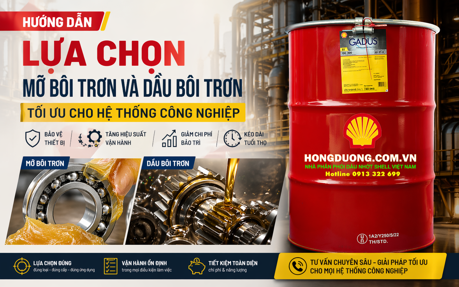 Hướng Dẫn Lựa Chọn Mỡ Bôi Trơn Và Dầu Bôi Trơn Tối Ưu Cho Hệ Thống Công Nghiệp