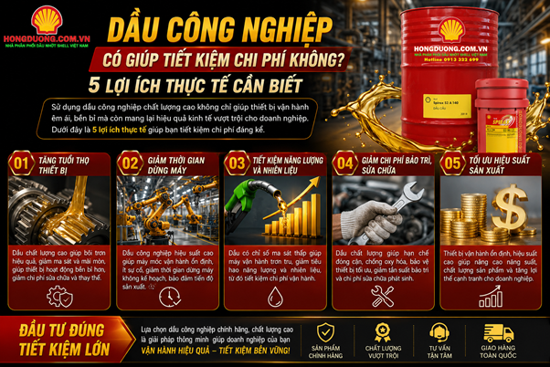 Dầu công nghiệp có giúp tiết kiệm chi phí không? 5 lợi ích thực tế cần biết dầu công nghiệp có giúp tiết kiệm chi phí không?