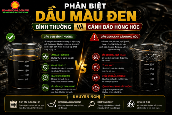 Vì Sao Dầu Động Cơ Nhanh Chuyển Sang Màu Đen Khi Mới Thay? vì sao dầu động cơ nhanh chuyển sang màu đen