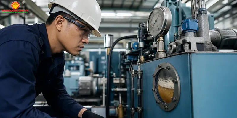 Dầu thủy lực bị sủi bọt: Nguyên nhân và cách xử lý dau thuy luc bi sui bot 2