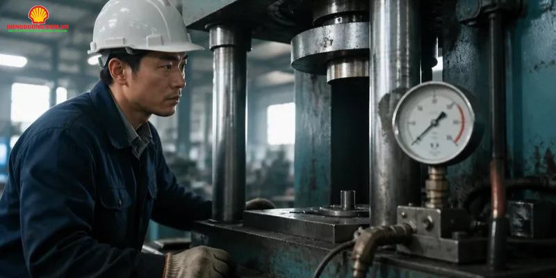 Máy ép thủy lực yếu lực: Nguyên nhân, cách xử lý và chọn dầu phù hợp may ep thuy luc yeu luc