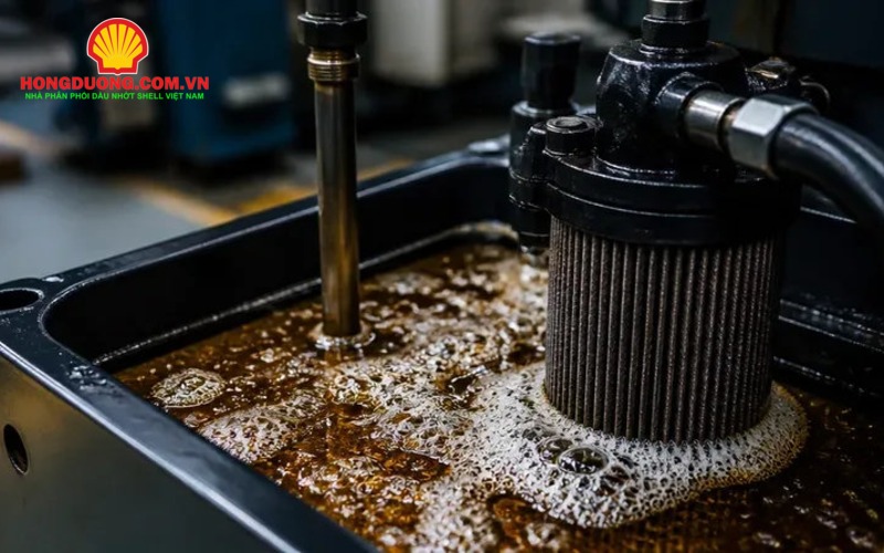 Cách xả khí dầu thủy lực đúng kỹ thuật, an toàn section 2 nguyen nhan dau thuy luc bi lan khi 800x500 logo