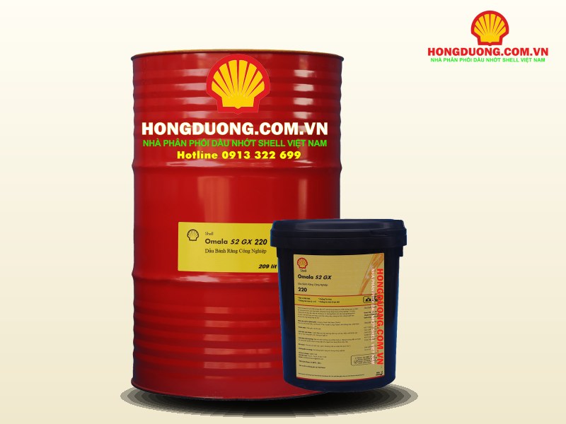 Phuy và xô dầu bánh răng cực áp Shell Omala S2 GX 220