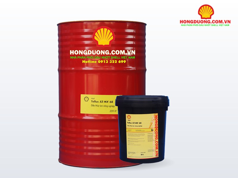 Phuy 209 lít và xô 20 lít dầu thủy lực Shell Tellus S2 MX 68