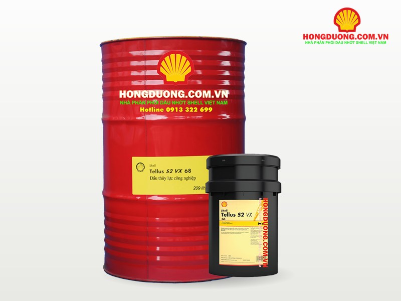 Phuy và xô dầu thủy lực Shell Tellus S2 VX 68 dùng cho thiết bị làm việc ở biên độ nhiệt lớn