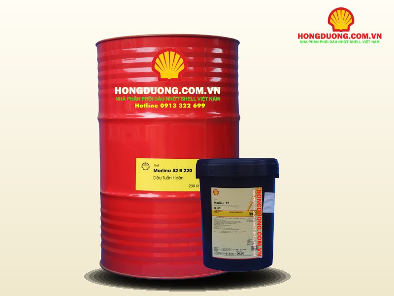 Phuy và xô dầu tuần hoàn Shell Morlina S2 B 220 dùng trong nhà máy