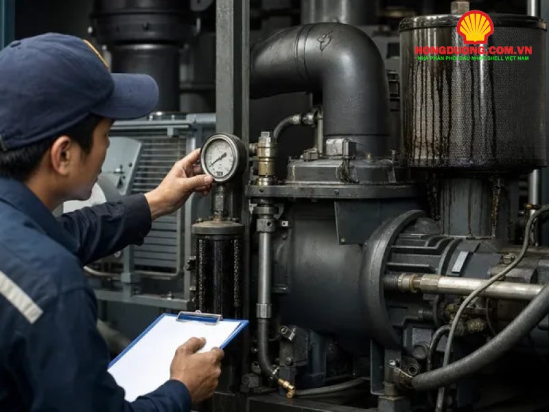 bao lâu thay dầu máy nén khí